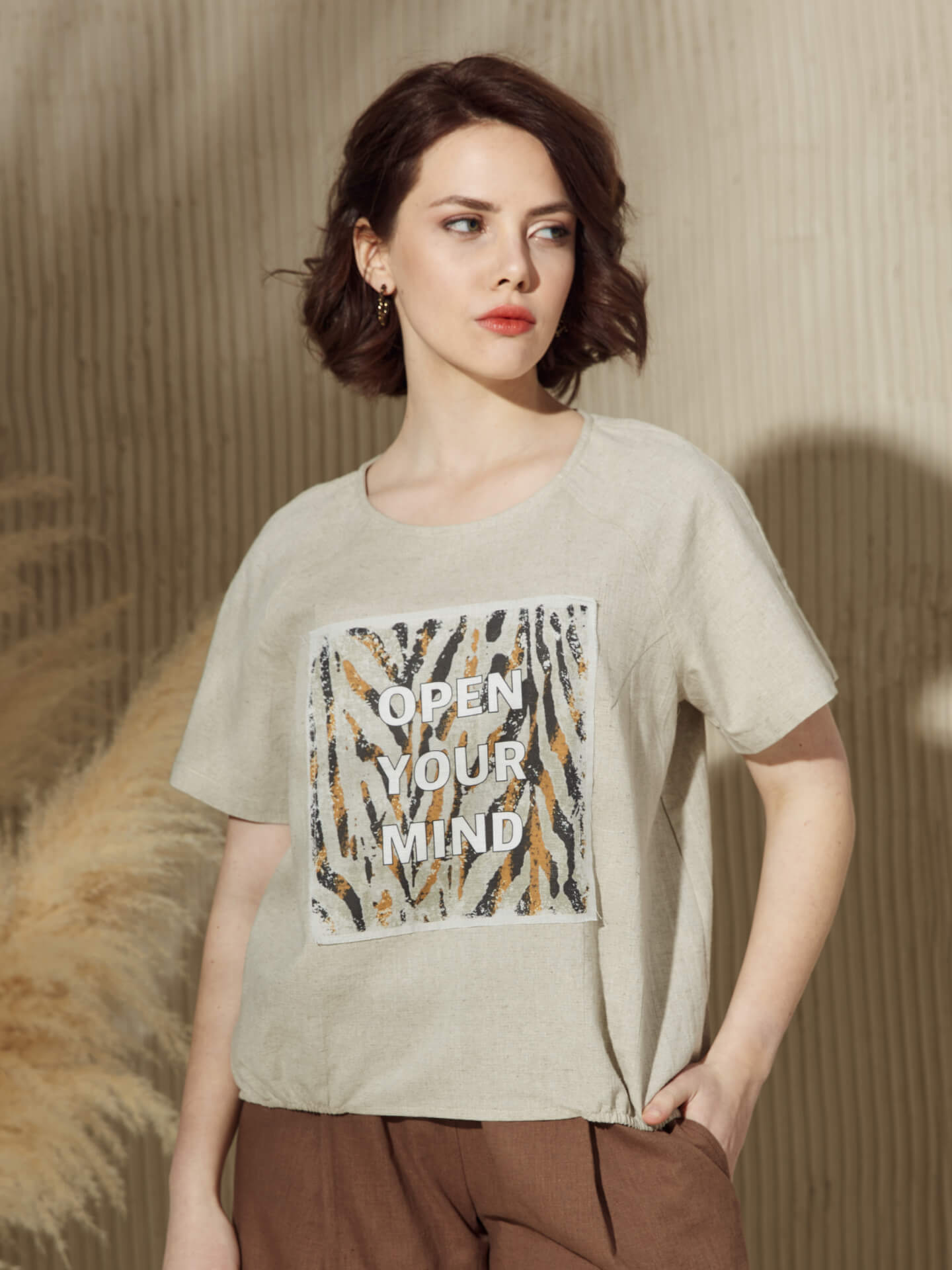 Блуза с принтом "OYM"