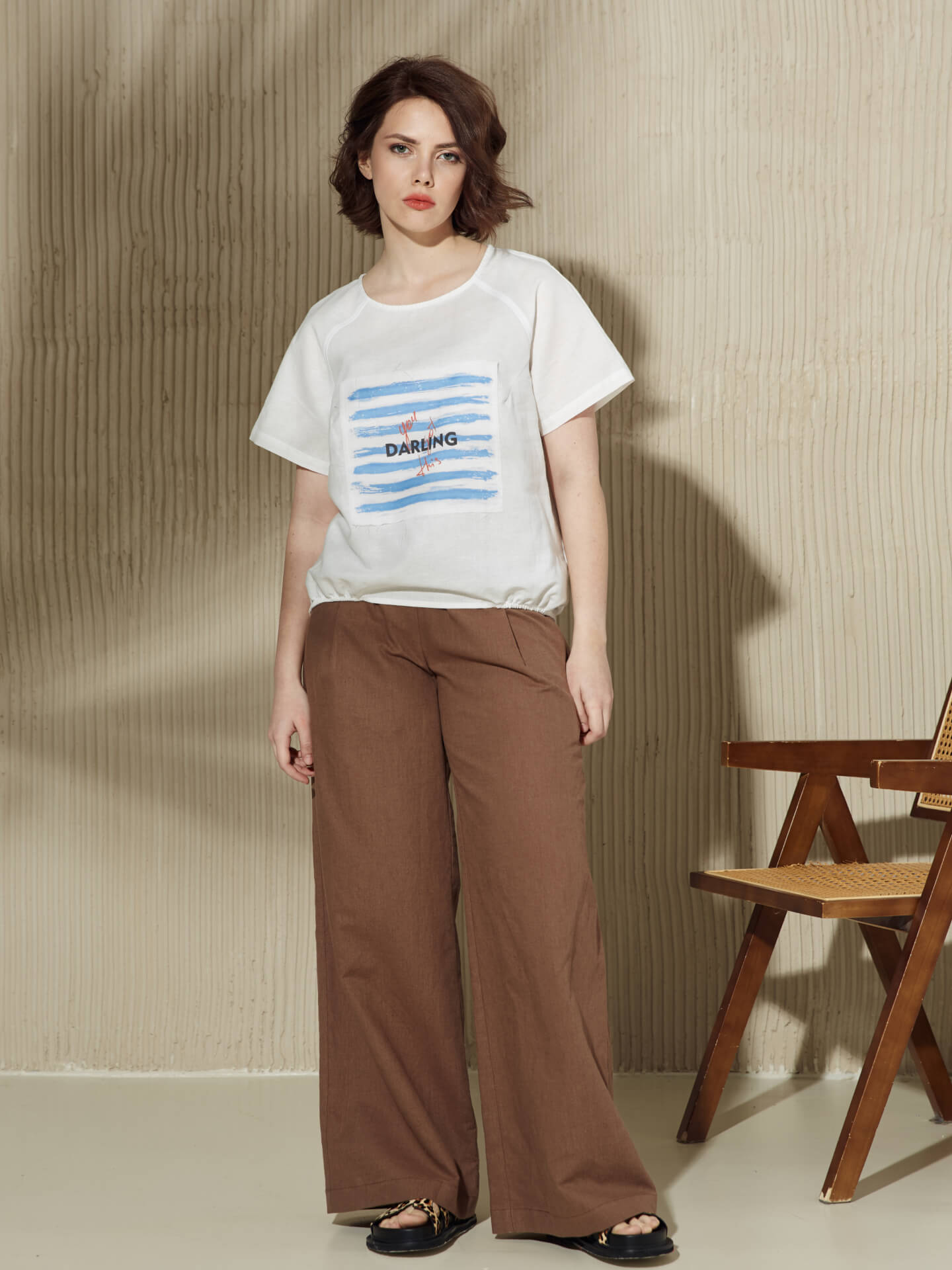 Блуза с принтом "Полосы"