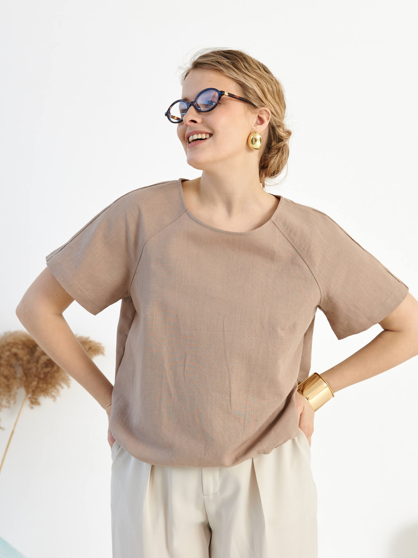 Блуза с низом на резинке