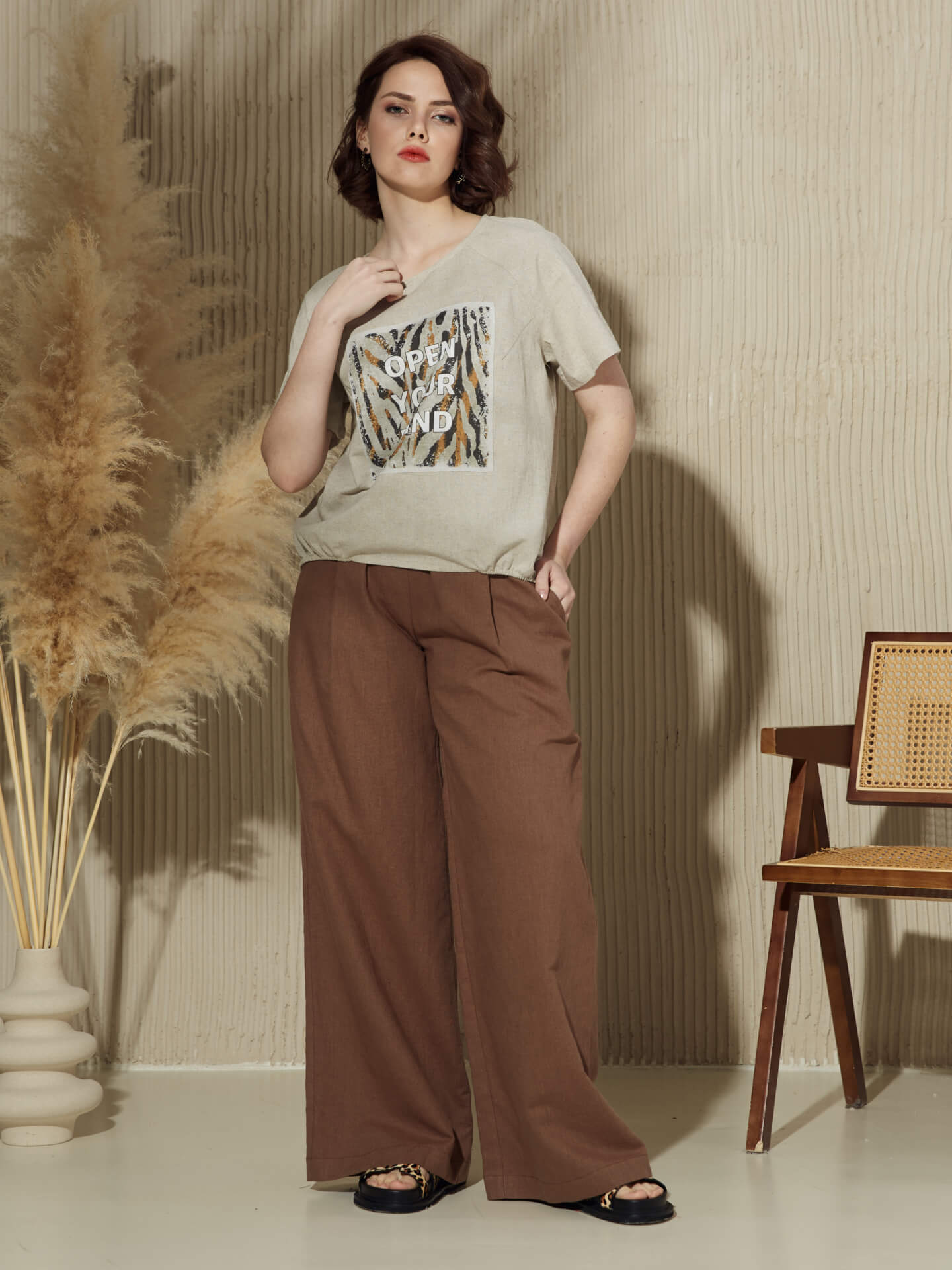 Блуза с принтом "OYM"